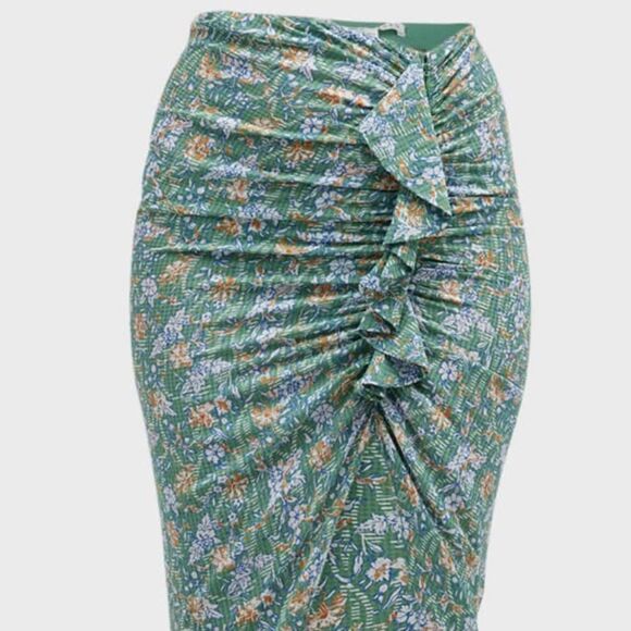 NWT VERONICA BEARD Hazel floral asymmetric midi skirt sz XL - Picture 8 of 10